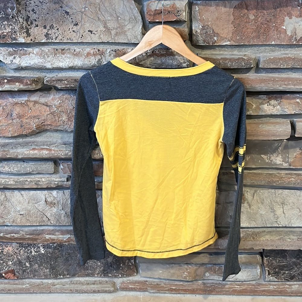 Fox Racing Ride On Henley V-neck Long Sleeve Tee Yellow and Black - Picture 5 of 6